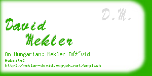 david mekler business card